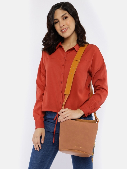 

French Connection Brown Solid Sling Bag