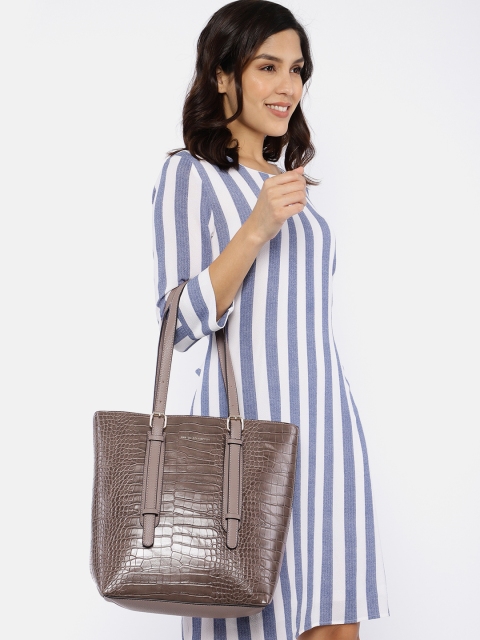 

French Connection Taupe Textured Shoulder Bag