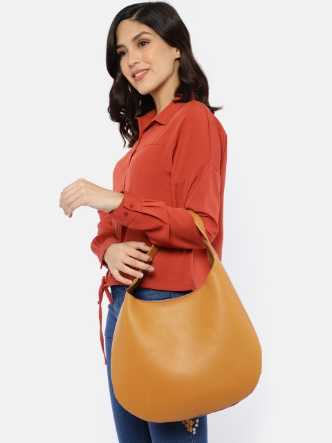 

French Connection Camel Brown Solid Hobo Bag