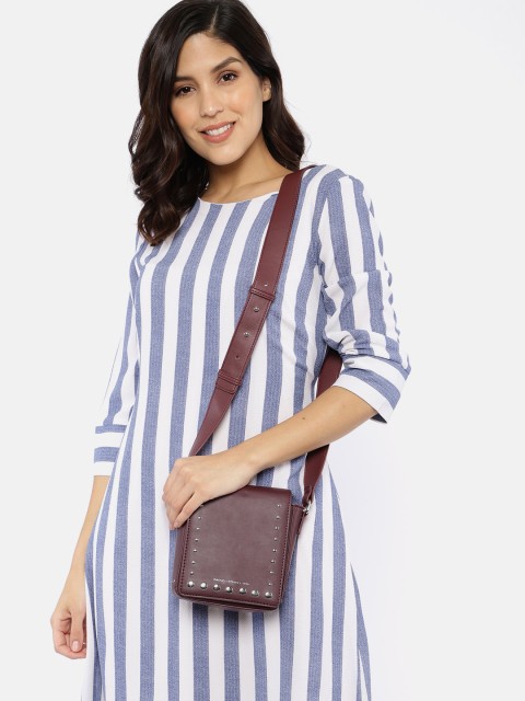 

French Connection Purple Embellished Sling Bag