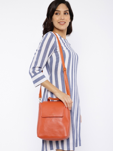 

French Connection Rust Orange Solid Handheld Bag