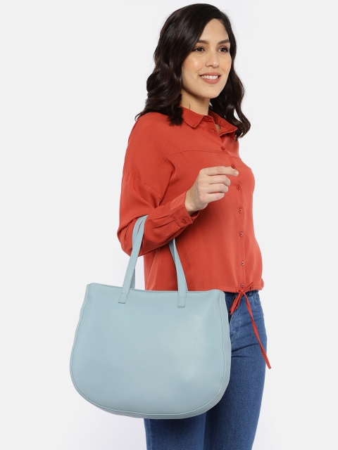 

French Connection Blue Solid Tote Bag