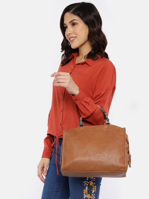 

French Connection Tan Brown Solid Handheld Bag