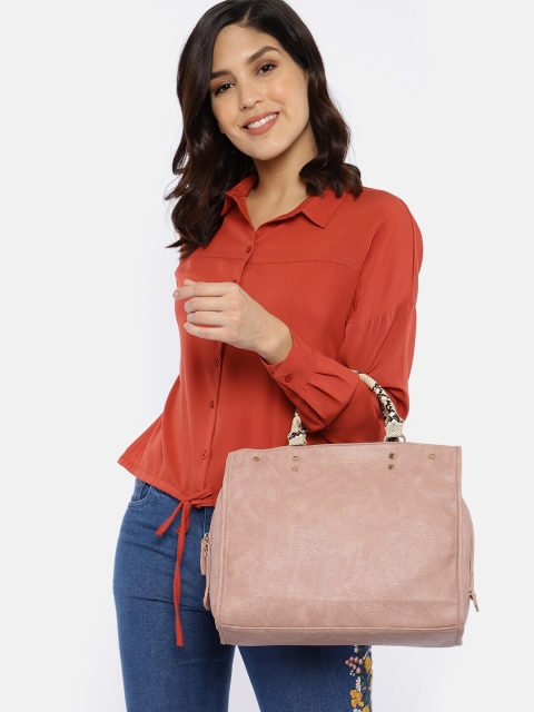 

French Connection Beige Textured Handheld Bag