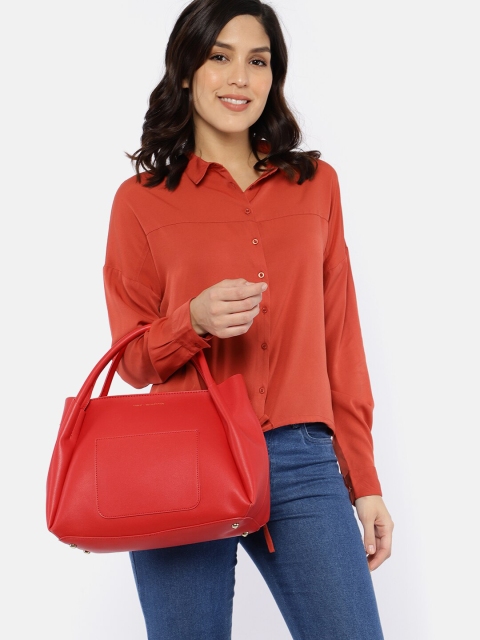 

French Connection Red Solid Handheld Bag