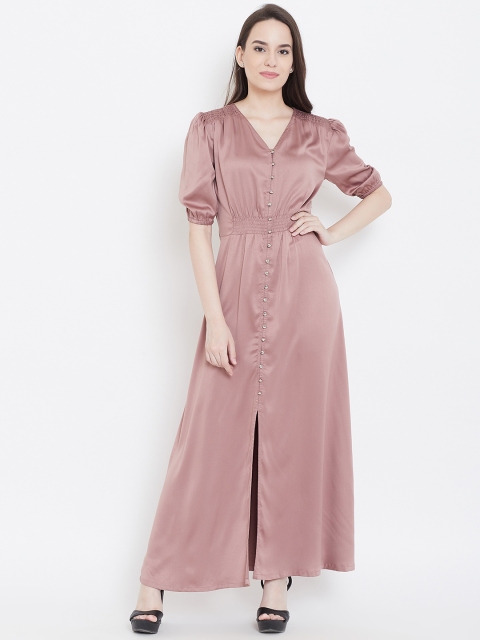 

LA LOFT Women Mauve Solid Maxi Dress