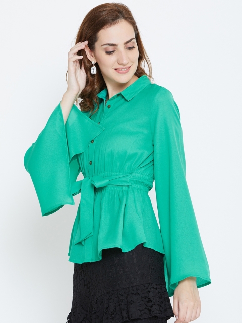 

LA LOFT Women Green Regular Fit Solid Casual Shirt