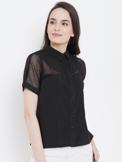 

LA LOFT Women Black Solid Shirt