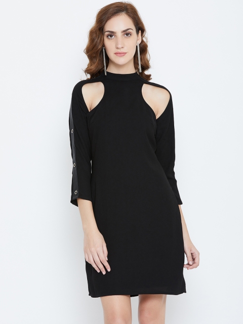 

LA LOFT Women Black Solid Sheath Dress