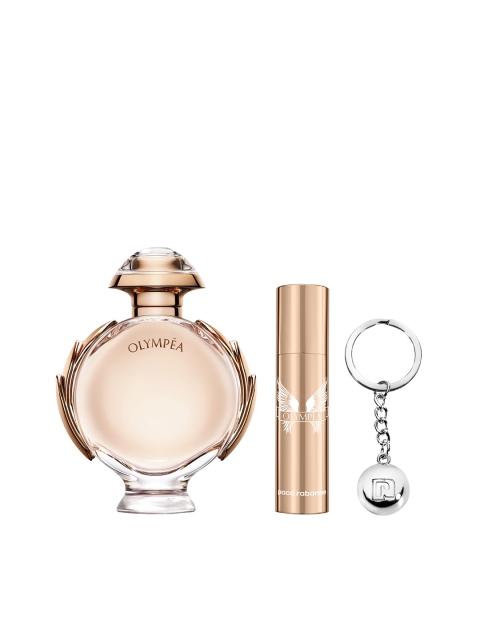 

Paco Rabanne Women Olympea EDP ,Travel Spray Fragrance & Key Ring Gift Set ( 50ml +10ml ), Rose gold