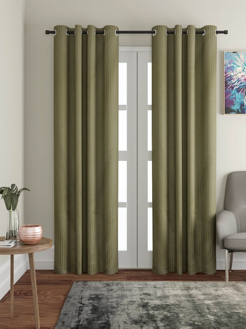 

VRINDA Green Set of 2 Long Door Curtains