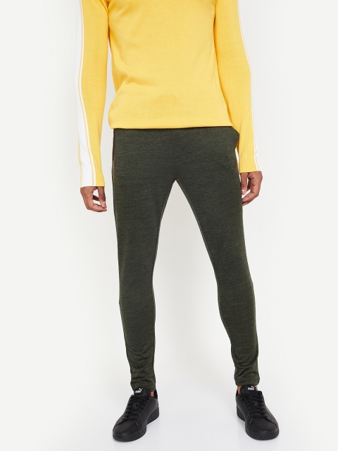 

Kappa Men Olive Green Self-Design Slim-Fit Trackpants