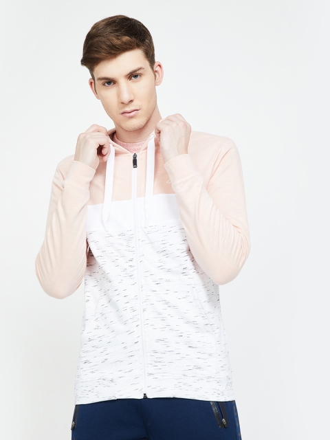 

Kappa Men Pink & White Colourblocked Hooded Sweatshirt