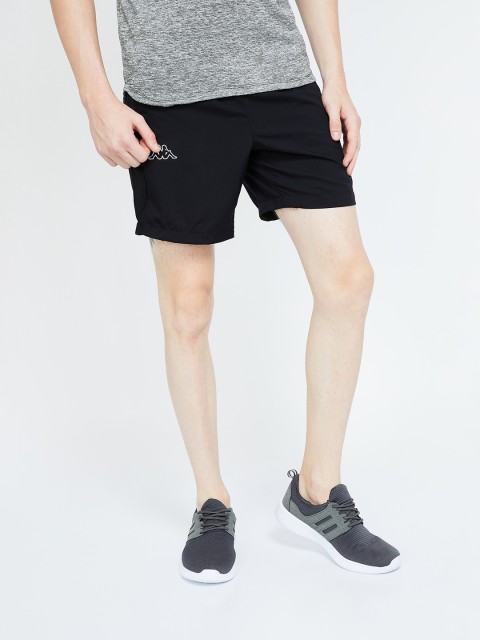 

Kappa Men Black Solid Regular Fit Regular Shorts