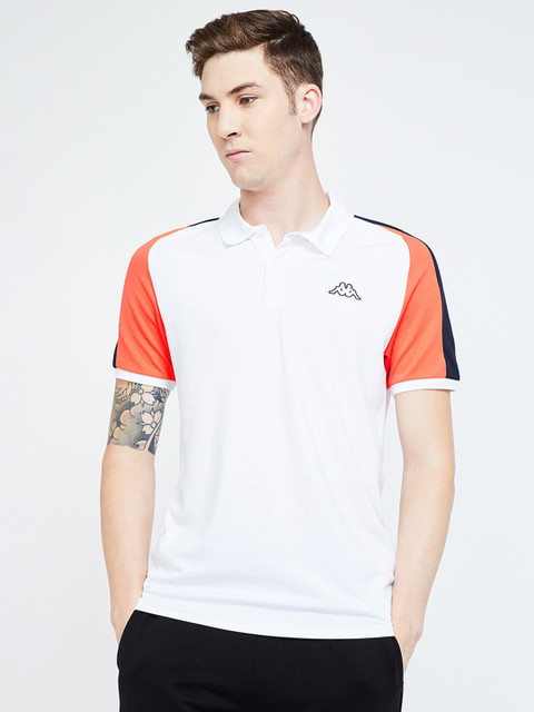 

Kappa Men White Solid Polo Collar T-shirt