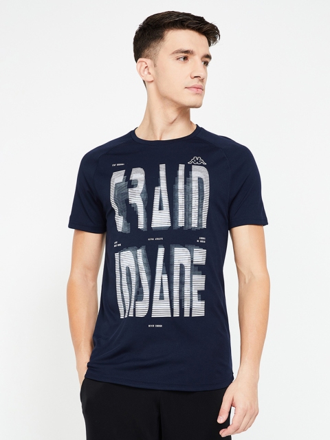 

Kappa Men Navy Blue Printed Round Neck T-shirt
