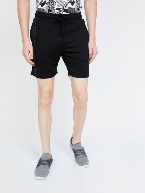 

Kappa Men Black Printed Regular Fit Regular Shorts