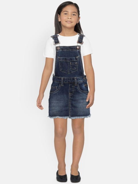

Lee Cooper Girls Navy Blue Washed Pinafore Dress