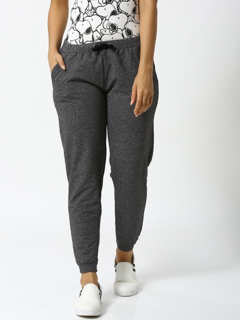 

De Moza Women Charcoal Grey Solid Straight-Fit Joggers