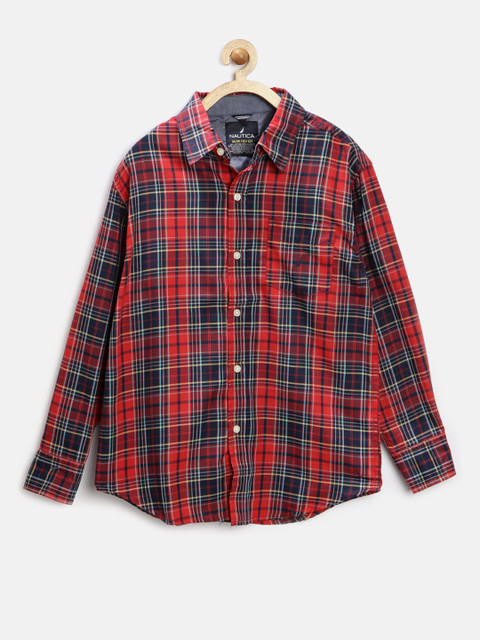 

Nautica Boys Red & Navy Checked Shirt