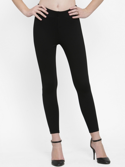 

DUDITI Women Black Solid Skinny-Fit Treggings