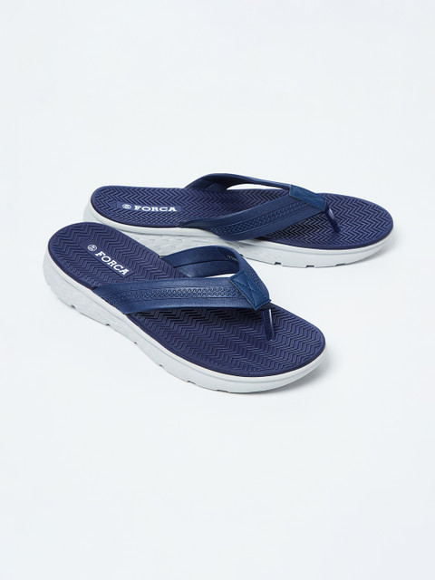 

Forca by Lifestyle Men Navy Blue Self Design Thong Flip-Flops