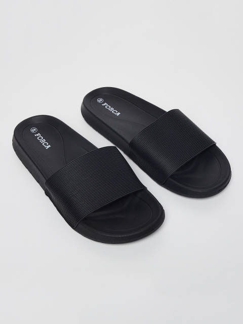 

Forca by Lifestyle Men Black Solid Sliders