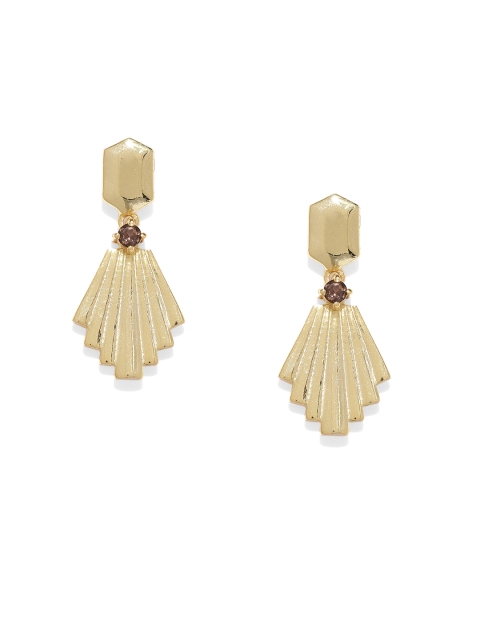 

Gehna Gold-Toned 925 Sterling Silver & Topaz Geometric Drop Earrings