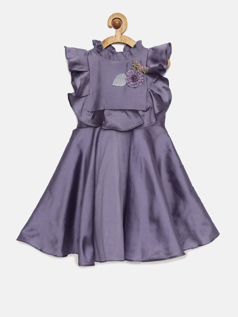 

mini miao Girls Purple Fit and Flare Dress