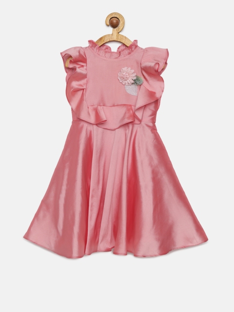 

mini miao Girls Pink Fit and Flare Dress