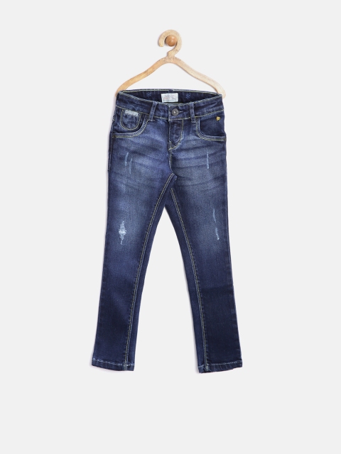 

Gini and Jony Girls Navy Washed Stretchable Jeans, Navy blue