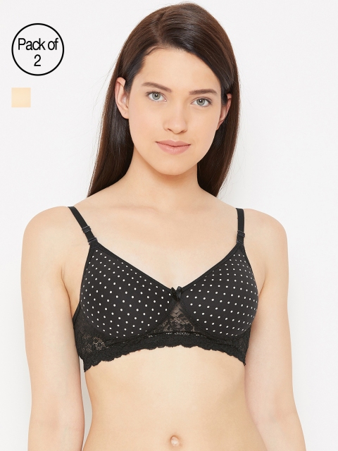 

Lady Lyka Women Pack of 2 T-Shirt Bras SHERRY-BLK-DAISY-SKN, Black