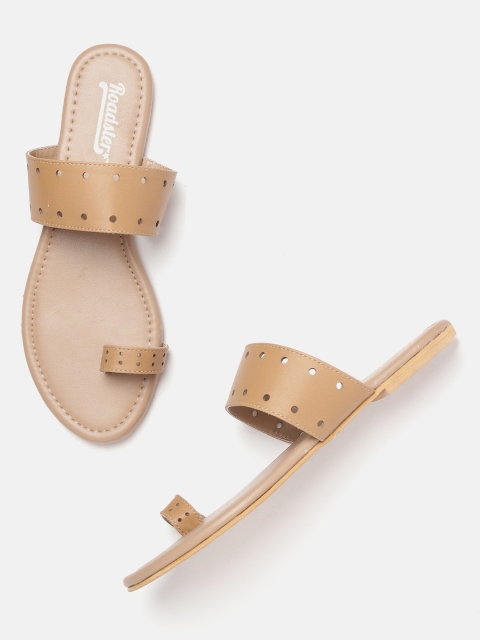 

Roadster Women Beige Cut-Out One Toe Flats