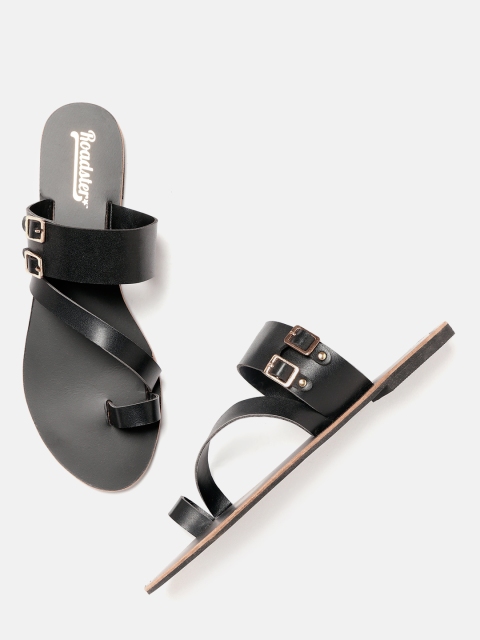 

Roadster Women Black Solid One Toe Flats