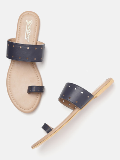 

Roadster Women Navy Blue Cut-Out One Toe Flats