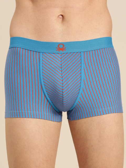 

Undercolors of Benetton Men Blue & Orange Striped Trunks 17P3F56BP19DI903