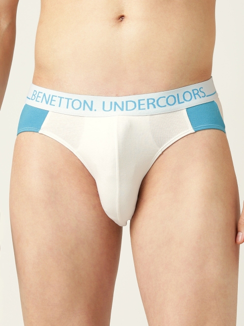 

Undercolors of Benetton Men White Colourblocked Briefs 17P3680V205DI901