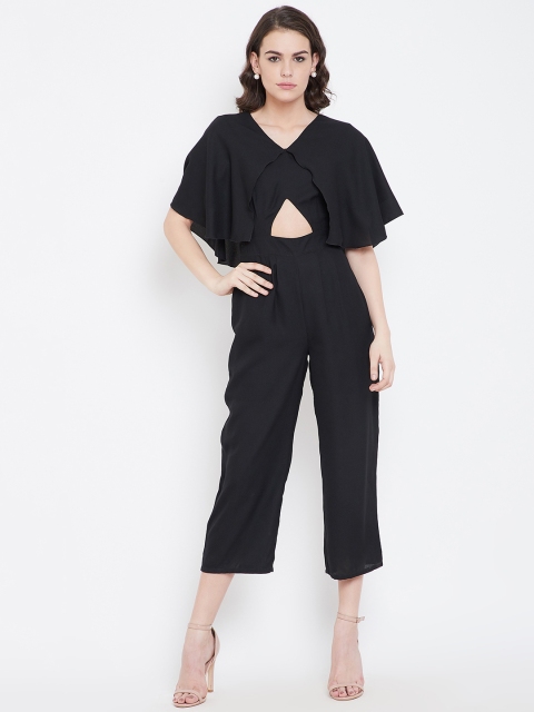 

DODO & MOA Black Solid Capri Jumpsuit