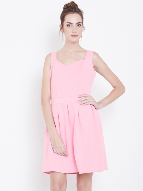 

DODO & MOA Women Pink Solid Fit & Flare Dress