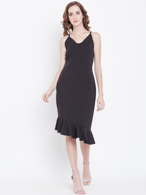 

DODO & MOA Women Black Solid Sheath Dress