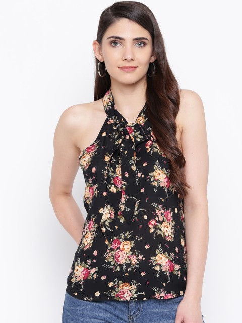 

DODO & MOA Women Black & Pink Printed Top