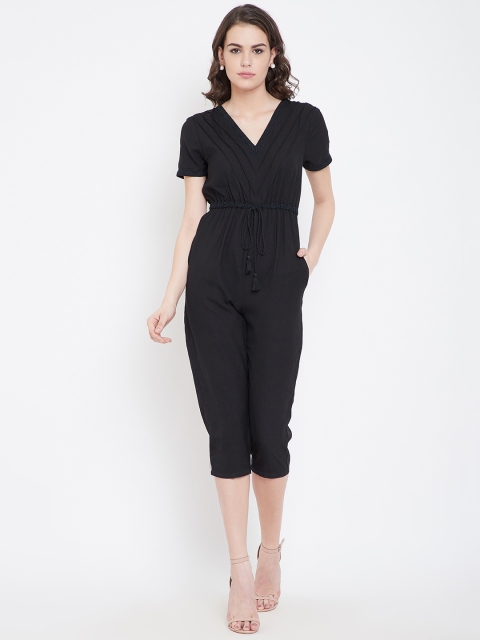 

DODO & MOA Women Black Solid Capri Jumpsuit