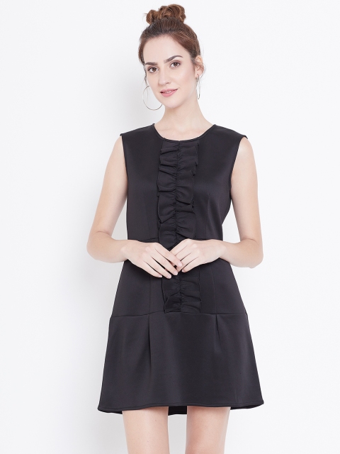 

DODO & MOA Women Black Solid A-Line Dress