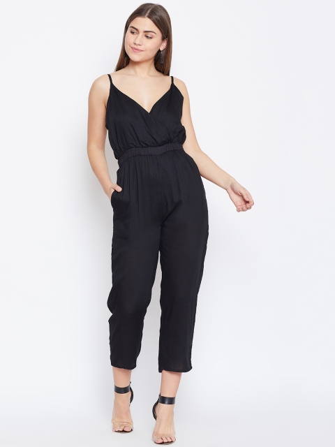 

DODO & MOA Women Black Solid Wrap Basic Jumpsuit