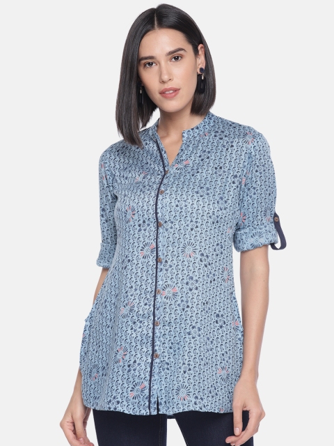 

Soch Women Blue Printed Tunic
