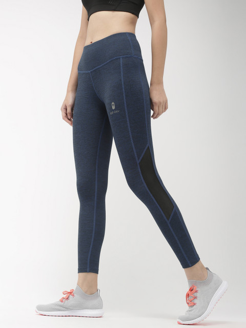 

2GO Women Navy Blue Solid GO-DRY Anti-microbial Regular Cropped Tights
