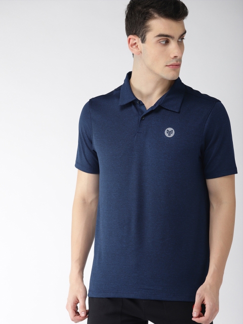 

2GO Men Navy Blue Solid GO-DRY Anti-microbial Polo Collar T-shirt