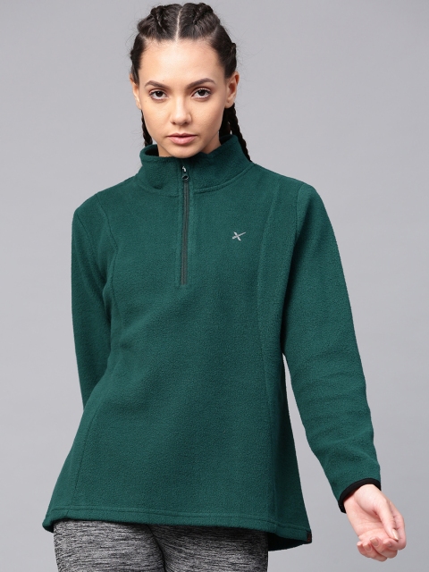 

HRX by Hrithik Roshan Outdoor Women Green Solid Sweatshirt