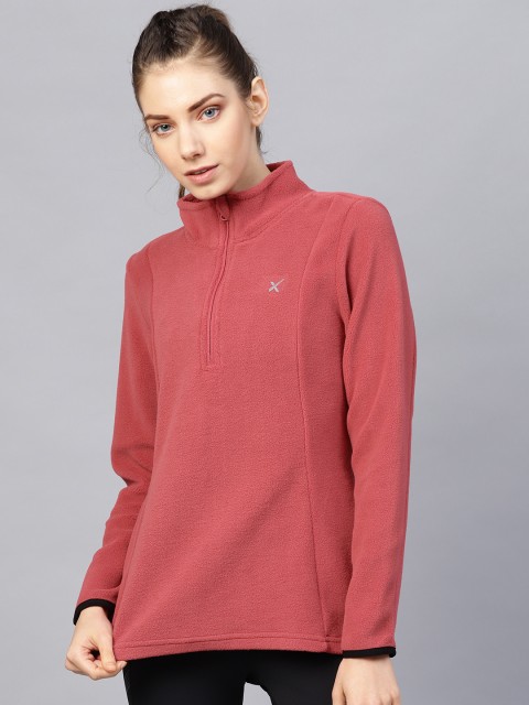 

HRX by Hrithik Roshan Outdoor Women Brick Red Solid Sweatshirt
