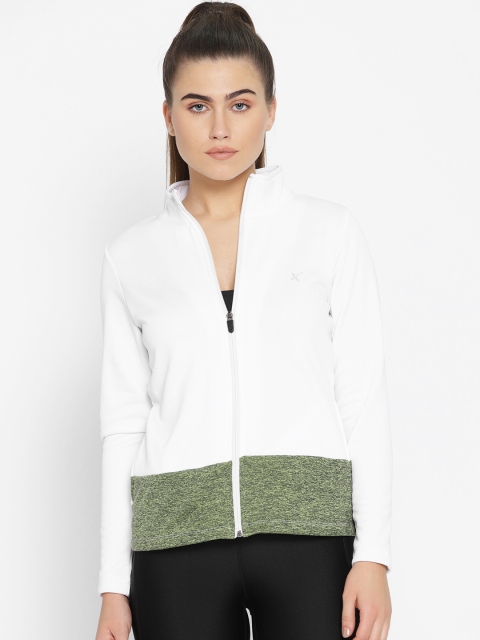 

HRX by Hrithik Roshan Women White & Green Colourblocked Rapid Dry Training Sweatshirt